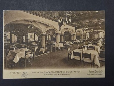 AK Frankfurt a. M. Hohenzollernhaus Kaiserkeller 1907 gelaufen (C173)