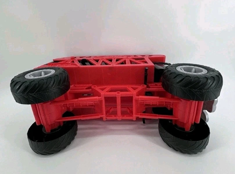 Hot Wheels BONE SHAKER Monster Jam Truck Car Carrier Transport Orange 17" - Image 4 of 4