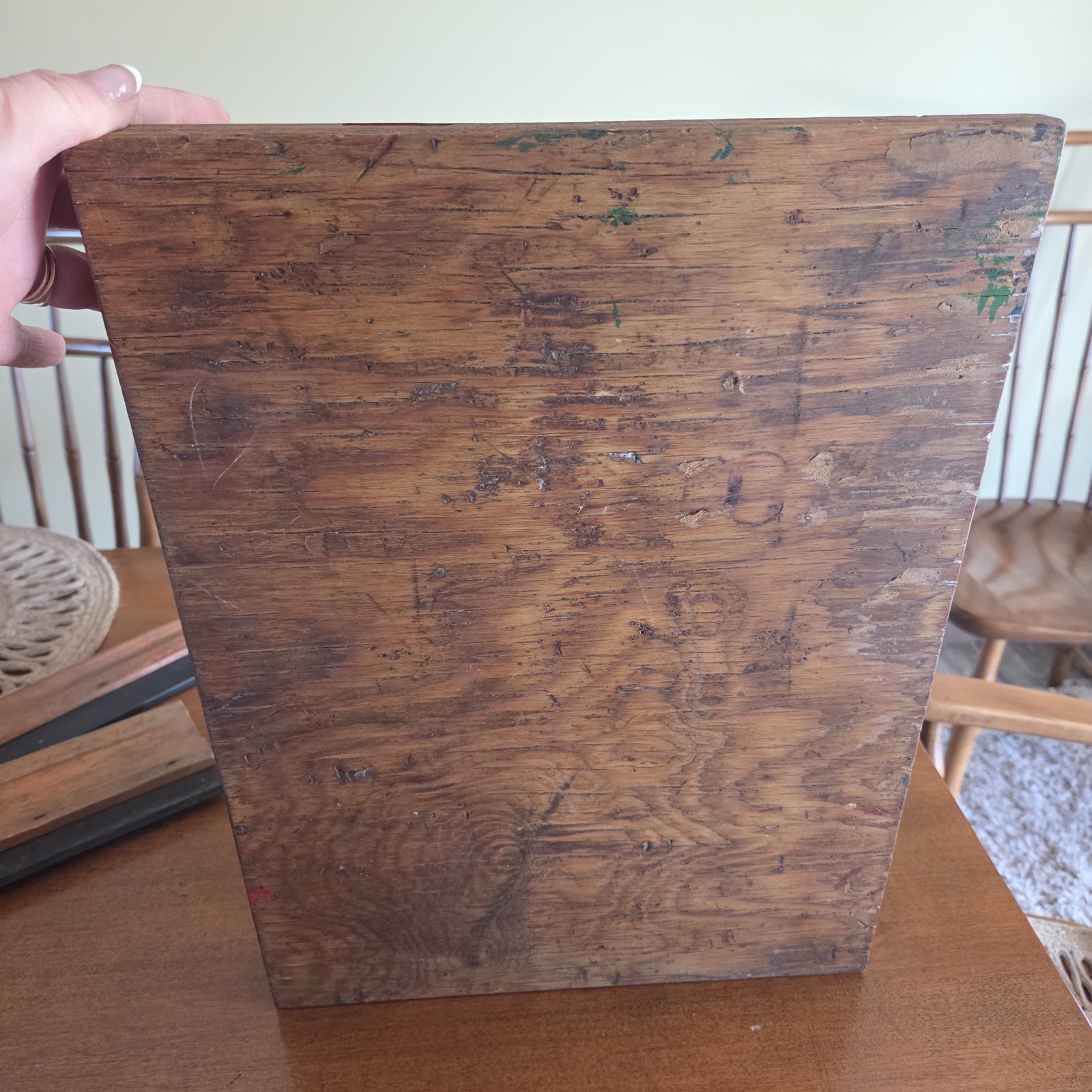 Vtg Silk Screen Wooden Printing Frame Chicago Recorder Society Merry Christmas