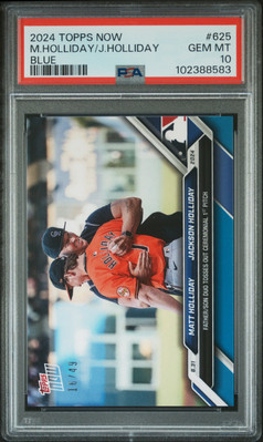 PSA 10 M.Holliday/J.Holliday Blue /49 RC Rookie #625 2024 Topps Now 102388583
