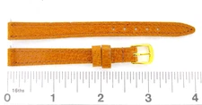 Watchband Stylecraft GENUINE PIGSKIN leather tan 10 mm regular watch strap