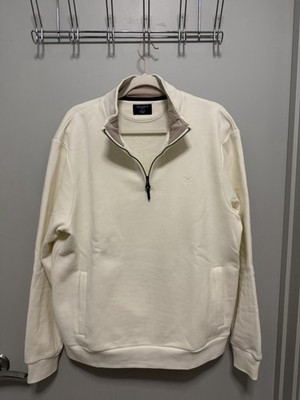 NWOT Hackett London Men s Size Large Ecru Cotton Quarter Zip
