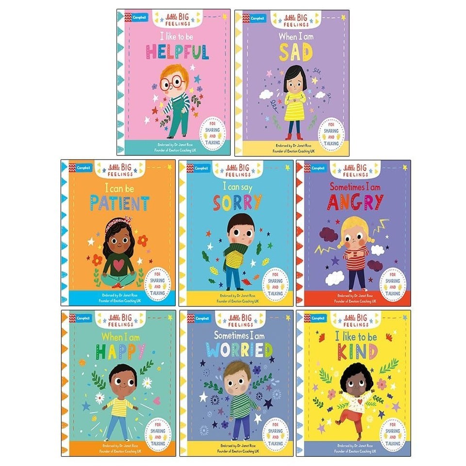 Campbell Little Big Feelings Series 8 Books Collection Set When I am Happy, Sad