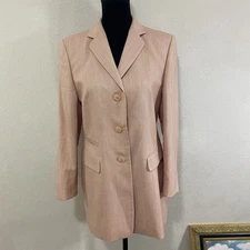 Basler Wool Silk Women’s Blazer, Size 38, Luxury, Classic, Pink