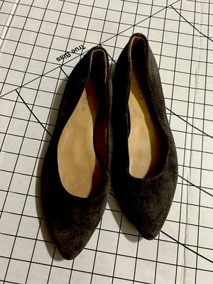 NISOLO Fina Pointed Toe Slip On Ballet Flats Suede Leather US Sz 7