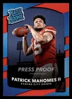 2017 Donruss Press Proofs Red #327 Patrick Mahomes II Rated Rookie RC CHIEFS