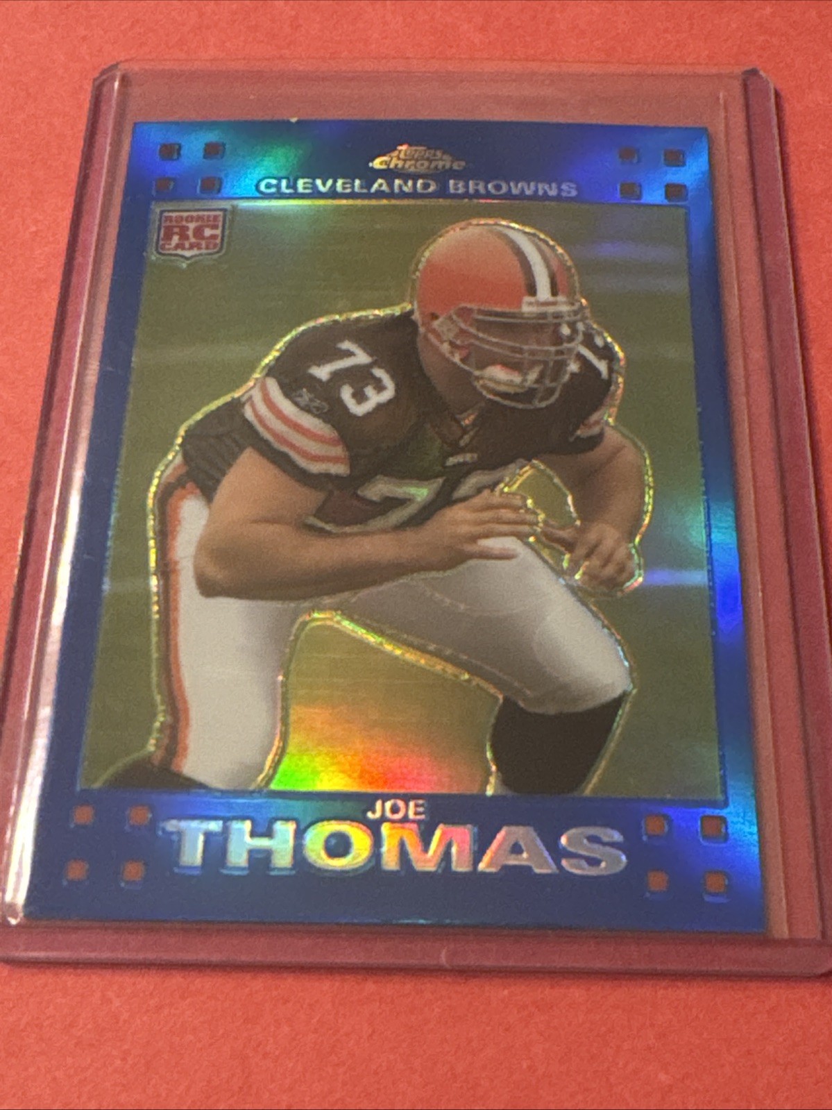2007 Topps Chrome Joe Thomas Rc Blue Refractor HOF
