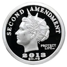 2013 Norfed $25 Second Amendment 1/2 oz .999 Silver Coin Half Liberty (Buds Gun)