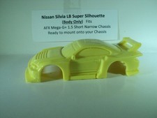 HO scale Slot Car Custom Resin body Yellow Nissan Silvia LB Fits AFX Mega-G 1.5