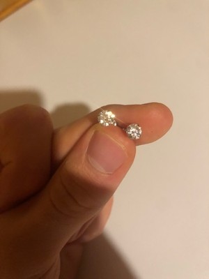 1ct Signity Diamanten Ohrringe in 925 Silber, Neu & Unbenutzt