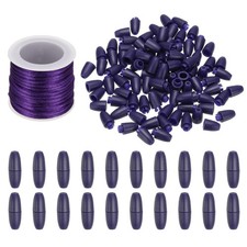 60 Set 24mm Breakaway Clasps with 20m Nylon Lanyard String Cords, Purple