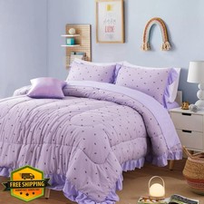 Twin Bow Print Bedding Set 6pc Bag with Sheets Princess Style