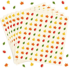 2500Pcs Mini Fall Maple Leaves Stickers for Kids 4 Styles Colorful Paper Decals