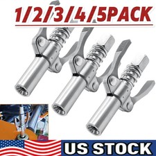 3X Grease Gun Coupler Double Handle High Pressure Quick Release Lock Oil Nozzles