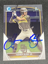 2023 Bowman Chrome Draft Homer Bush Jr 1st IP Signed San Diego Padres Auto Rays