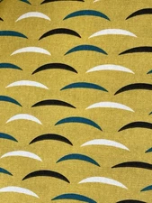 Yellow and Turquoise Fabric Outside Oslo by Jessica Jones Scandinavian MCM Style