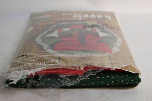 Kit de corona de Navidad de tela vintage Kappie Kalico Q174 19" 1980 Muriel Bickel - Imagen 4 de 4