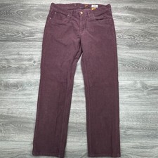 Tailor Vintage Corduroy Pants Mens 35x30 Red Wine Straight 5 Pocket Chino Preppy