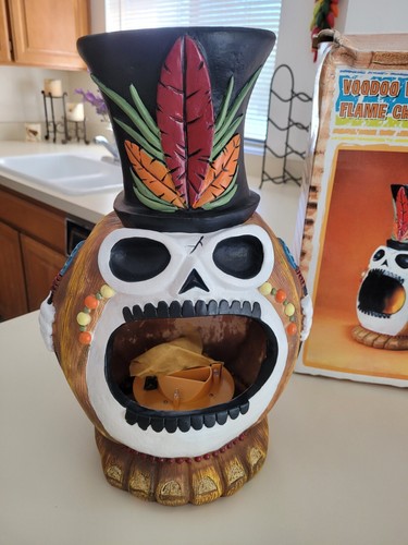 VOODOO Virtual Flame Chimnea Light Nightlight Tiki Pool House Bar Tropical Beach - Picture 2 of 3