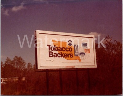 Vtg 1980s Tobacco Backers Billboard Sign Carolinas Photo
