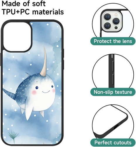 Hard Case narwhals rainbow horn adorable For iPhone 6 7 8 Plus XS XR SE - Picture 24 of 25