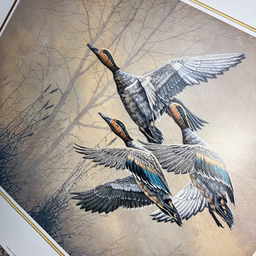 Due stampe di Christopher Forrest 'Anatra di legno' e anatre al tramonto' - Foto 6 di 9