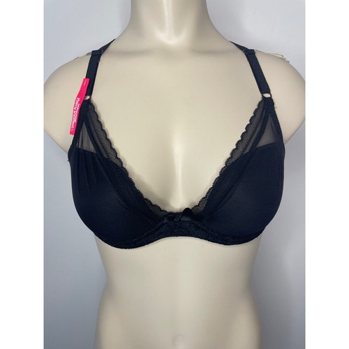 32C Racerback Push Up Bra Black Sheer Adjustable NWT Passionata Women's SIze