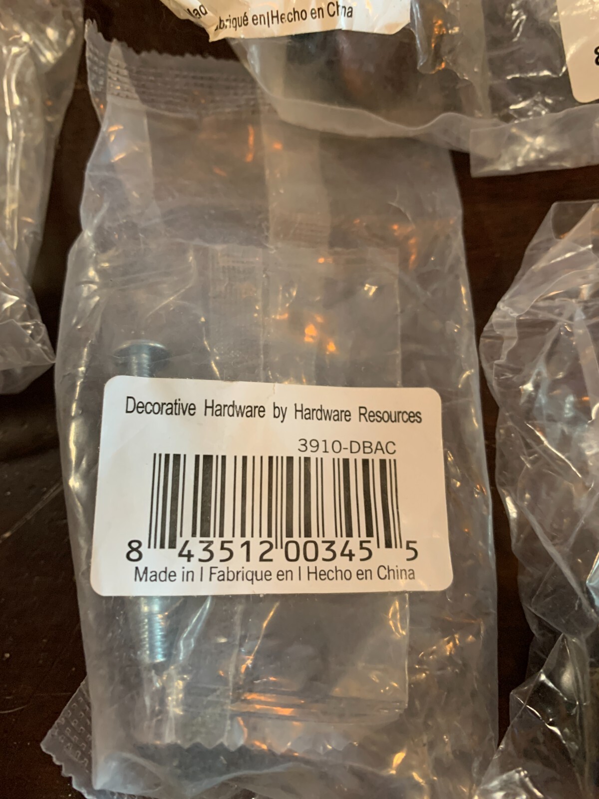 CABINET KNOBS 1-3/16" Oil-Rubbed Bronze Lot x7pks Hardware Resources 3910-DBAC