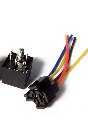 Relais Automobile 12V 30A 4 Broches SPST – Avec Fusible Intégré ATO/ATC, Câbles 12AWG, Pour Phares, Ventilateurs, Accessoires Voiture