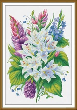 Counted Cross Stitch Kit DIY unprinted canvas Delicate bouquet embroidery hand