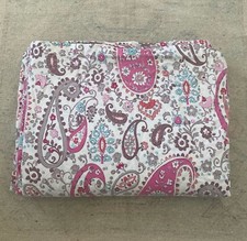 POTTERY BARN KIDS Pink Paisley Duvet Cover 100 Cotton Twin Missing 1 Button
