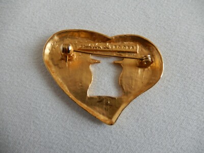 Broche Cœur Kookai - Signe "OUI/NON" - Couleur Or - état Très Bon (TBE)