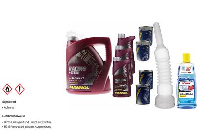 7L MANNOL Motoröl SAE 10W-60 RACING+ESTER inkl. Additiv Auslaufschlauch