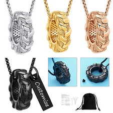 Stainless Steel Tyres Urn Pendant Memory Necklace for Cremation Ashes Jewelry