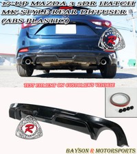 Fits 17-18 Mazda 3 5dr Hatchback Mk-style Rear Bumper Diffuser Lip Fits 17-18 Mazda 3 5dr Hatchback Mk-style Rear Bumper Diffuser Lip