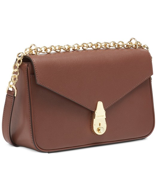 194414982615 Calvin Klein Statement Series Lock Daytonna Leather Flap