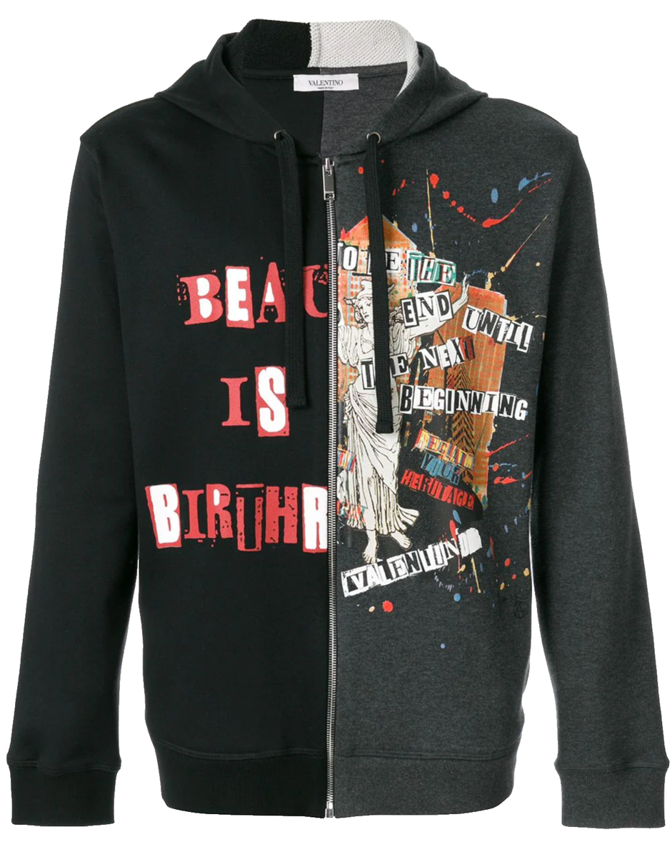 VALENTINO HOODY SWEATJACKE JAMIE REID ZIP JACKE JACKET FACE