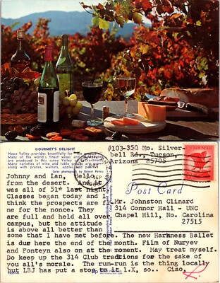 #ad Wine and Fruit Table Setting Napa Valley California CA Postcard $4.89