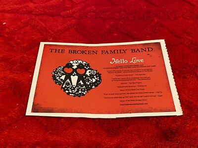 PEEPA1 MAGAZINWERBUNG 5X8'' THE BROKEN FAMILY BAND: HELLO LOVE ALBUM