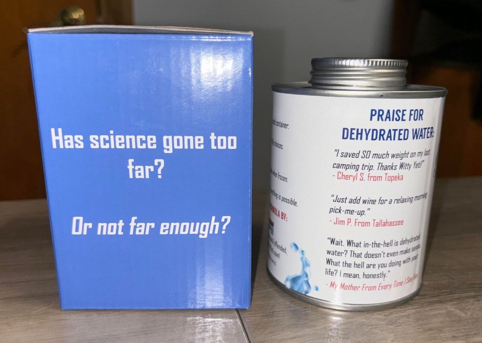 Dehydrated Water 16Oz Empty Can Funny Gag Gift or Joke Prank by Witty