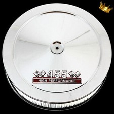 Chrome Oldsmobile 455 Air Cleaner With Red 455 Emblem Fits 455 Olds Engines