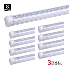 8 Pcs T8 8FT Integrated Led Tube Light Bulbs 72W 8' Led Shop Light Fixture 6000K