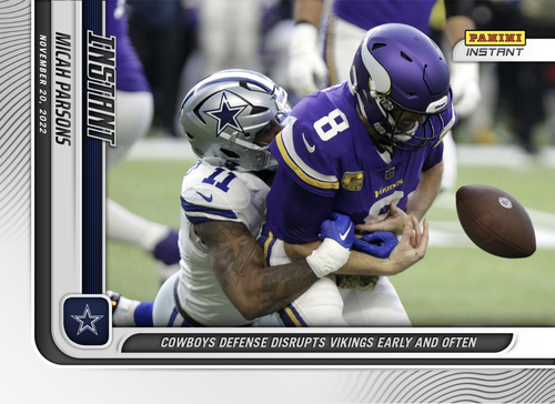 Micah Parsons 2021 Panini Instant Rookie Card #133 – Graded 10 By 1st Graded – Dallas Cowboys