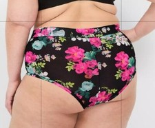 Lane Bryant Black Floral Comfort Bliss Cheeky Brief Panty Plus Size 14/16, 1X