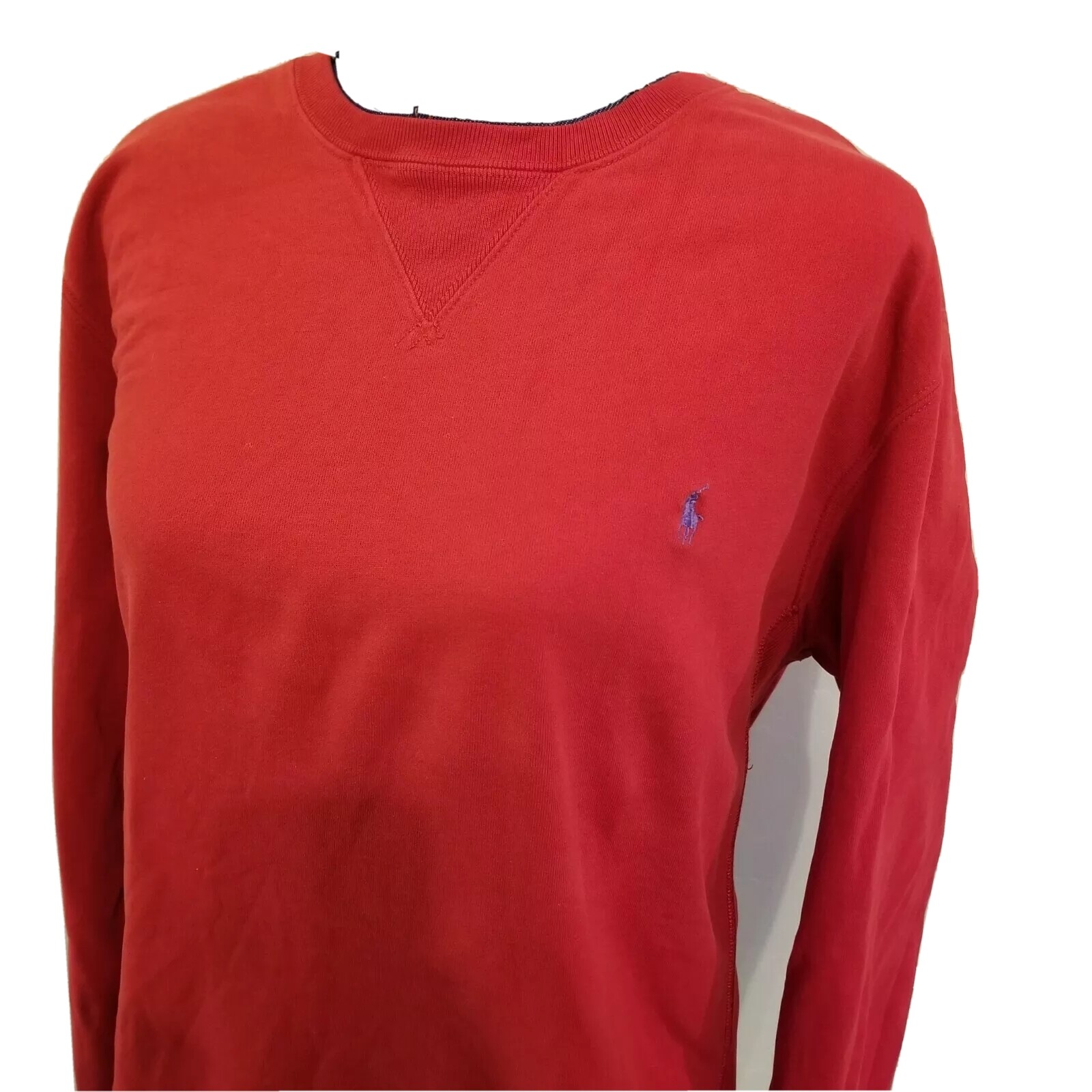 Polo Ralph Lauren girocollo rosso LS felpa uomo grande viola chiaro pony 41381