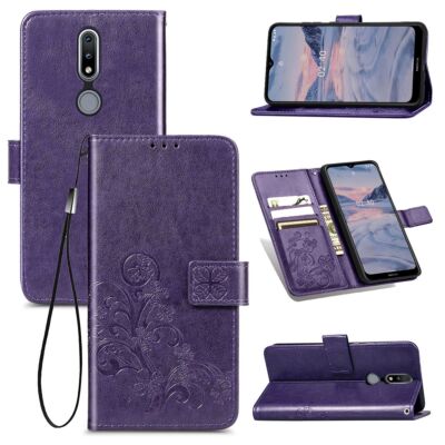 Handyhülle Schutz Case für Nokia 2.4 Flip Cover Tasche Etuis Bumper Violett Neu