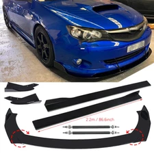 Front Bumper Lip Spoiler Splitter Glossy Black Extension For Subaru BRZ 13-22