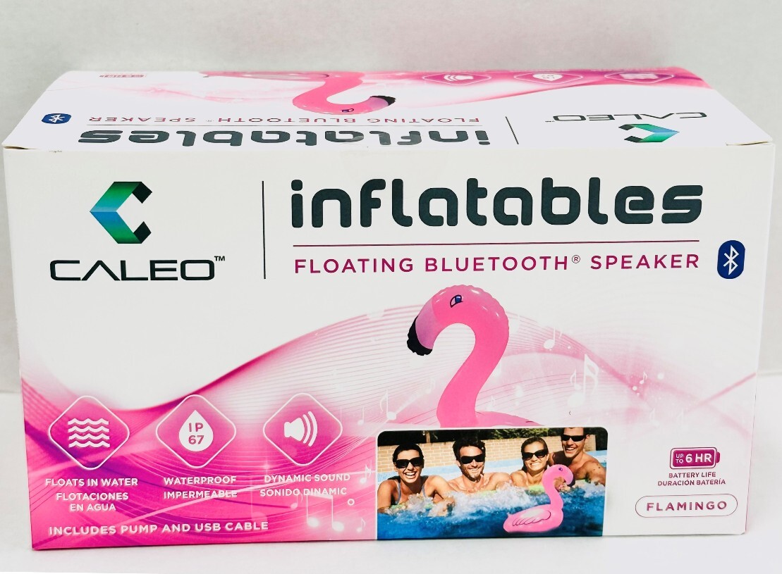 *1-Pack* Caleo Floating Bluetooth Speaker Flamingo Inflatable Waterproof
