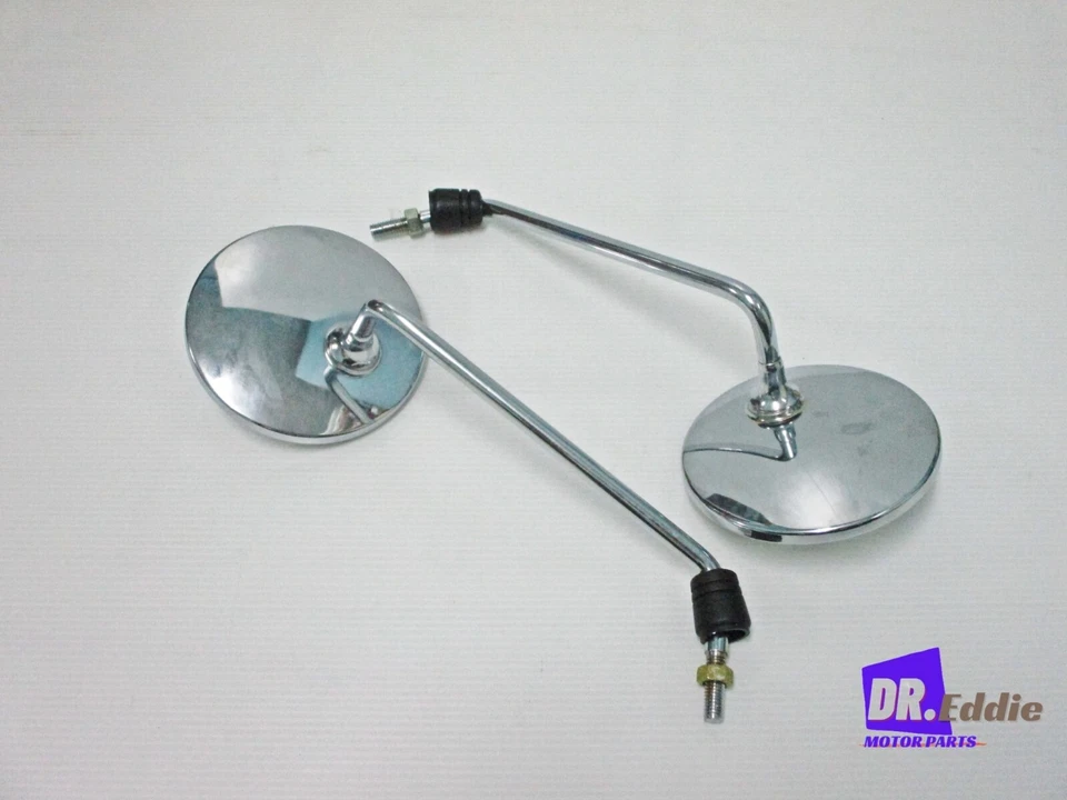 YAMAHA CHAPPY LB50 LB80 Y80   Chrome Mirror set 8mm. LH+RH RUBBER   #BI4309# Foto 4 de 4