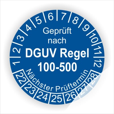 Prüfplaketten DGUV V4 - ø 20mm - auf Dokumentenfolie Prüfplaketten DGUV V4 - ø 20mm - auf Dokumentenfolie